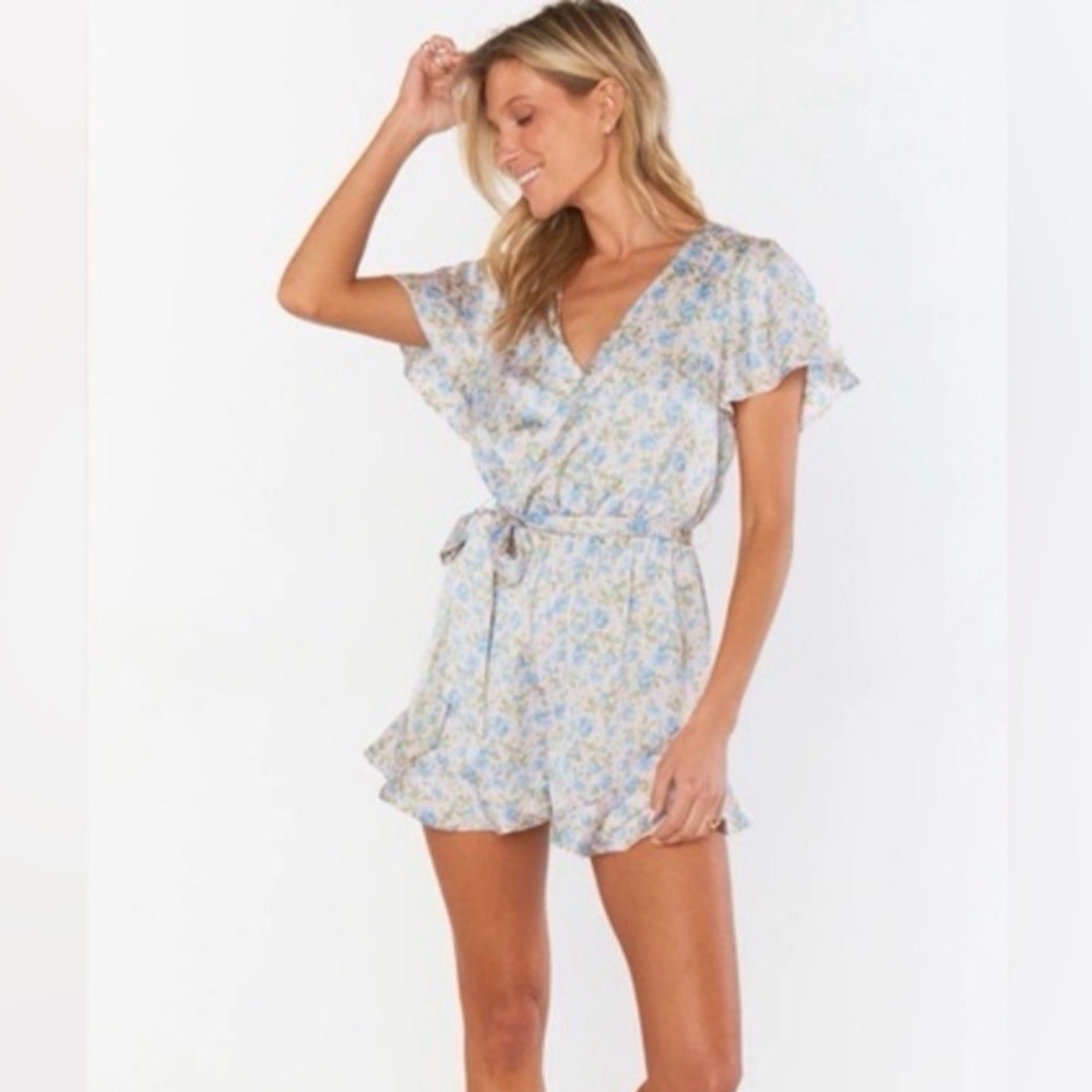 NWT Show Me Your MuMu Weddings Say I Do Romper- Charming Rose Luxe Satin- Size S